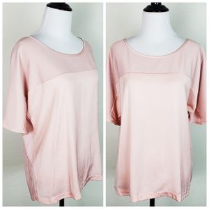 Betty Barclay Shirt Top Pink Sheen Textured Spring Summer Pastel Boho